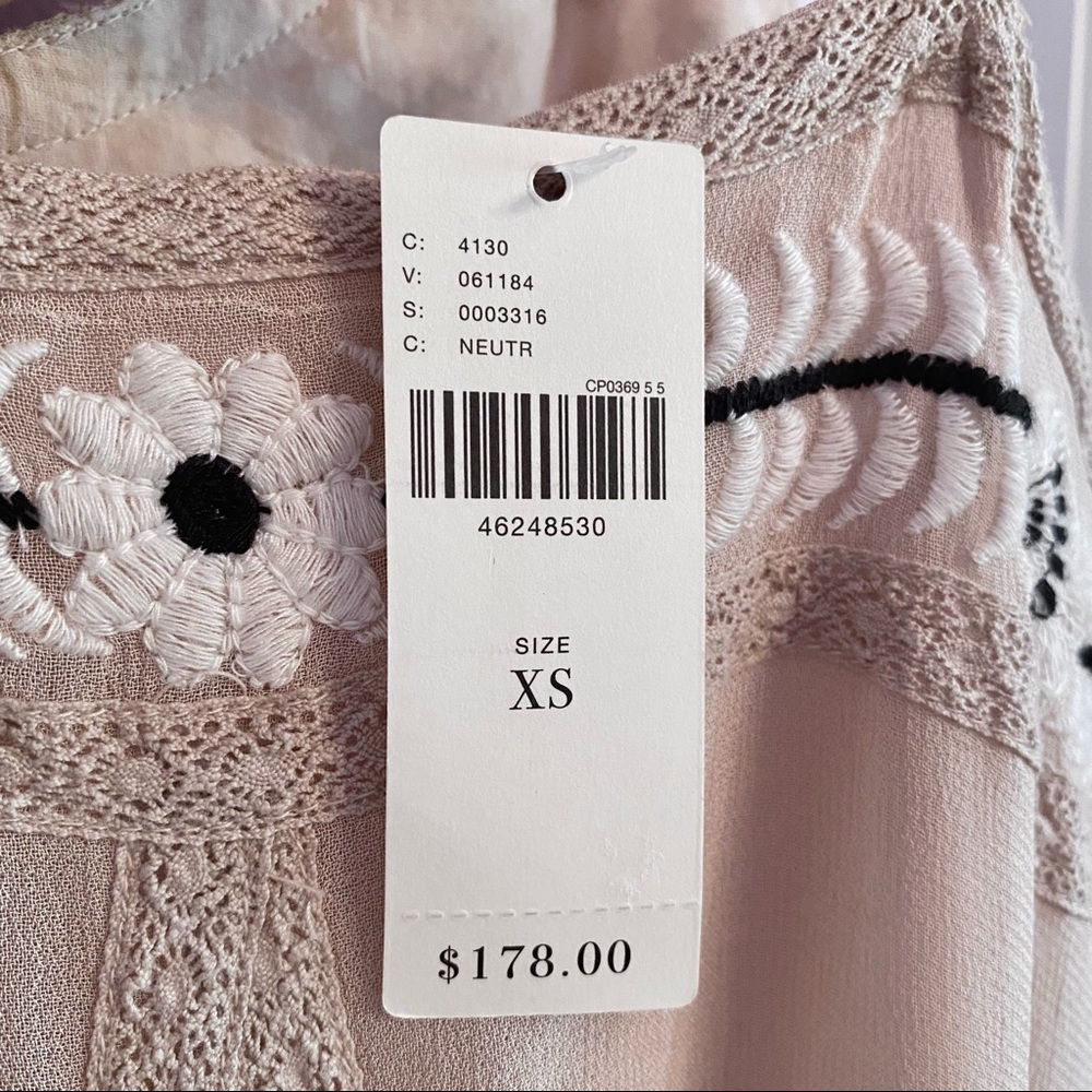 Anthropologie Embroidered Floral Sleeveless Dress